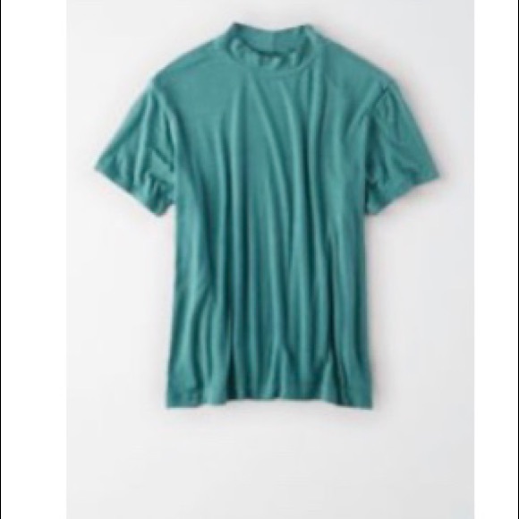 American Eagle Teal Mock Shirt - Picture 4 of 4